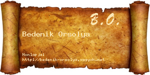 Bedenik Orsolya névjegykártya